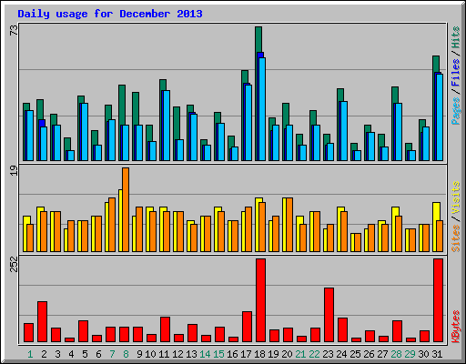 Daily usage for December 2013