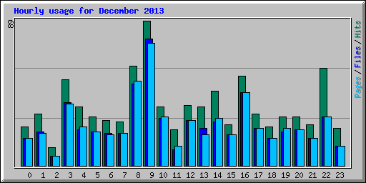 Hourly usage for December 2013