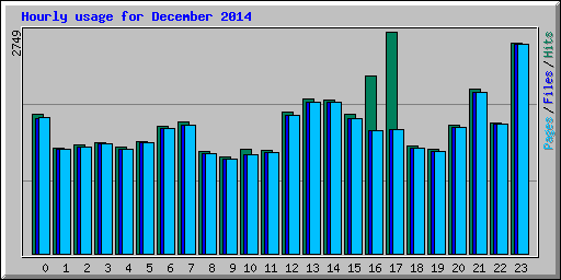 Hourly usage for December 2014