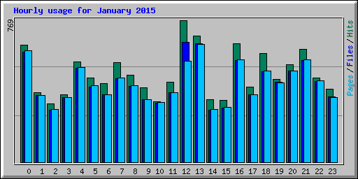 Hourly usage for January 2015