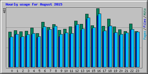 Hourly usage for August 2015