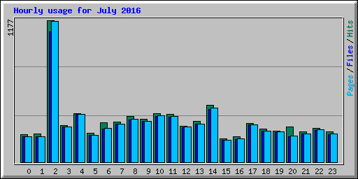 Hourly usage for July 2016