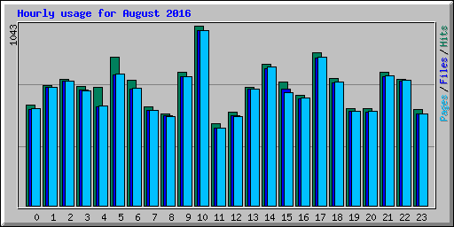 Hourly usage for August 2016