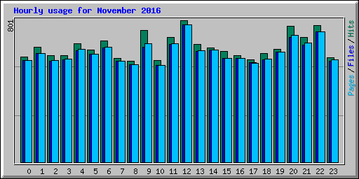 Hourly usage for November 2016