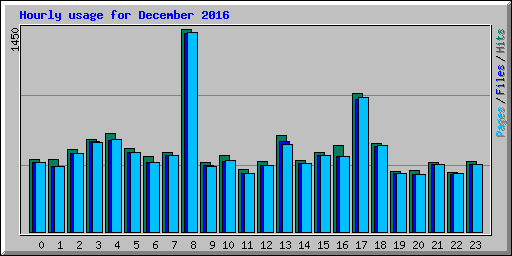 Hourly usage for December 2016