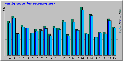 Hourly usage for February 2017