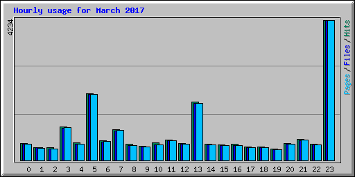 Hourly usage for March 2017