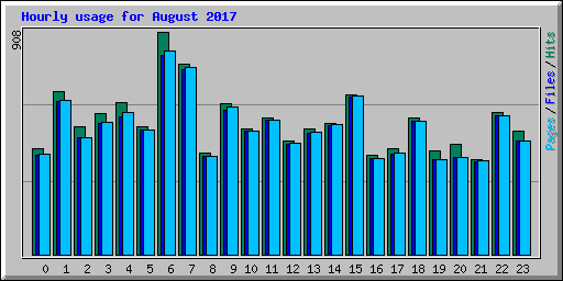 Hourly usage for August 2017