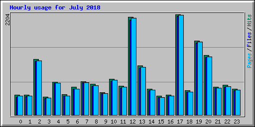 Hourly usage for July 2018