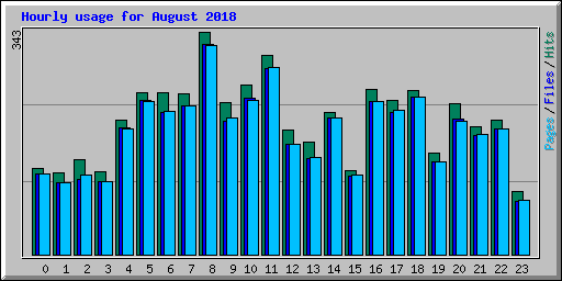 Hourly usage for August 2018