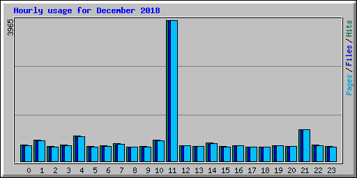 Hourly usage for December 2018