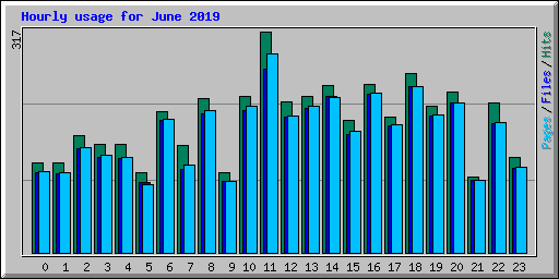 Hourly usage for June 2019