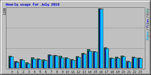 Hourly usage for July 2019