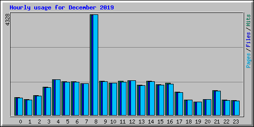 Hourly usage for December 2019